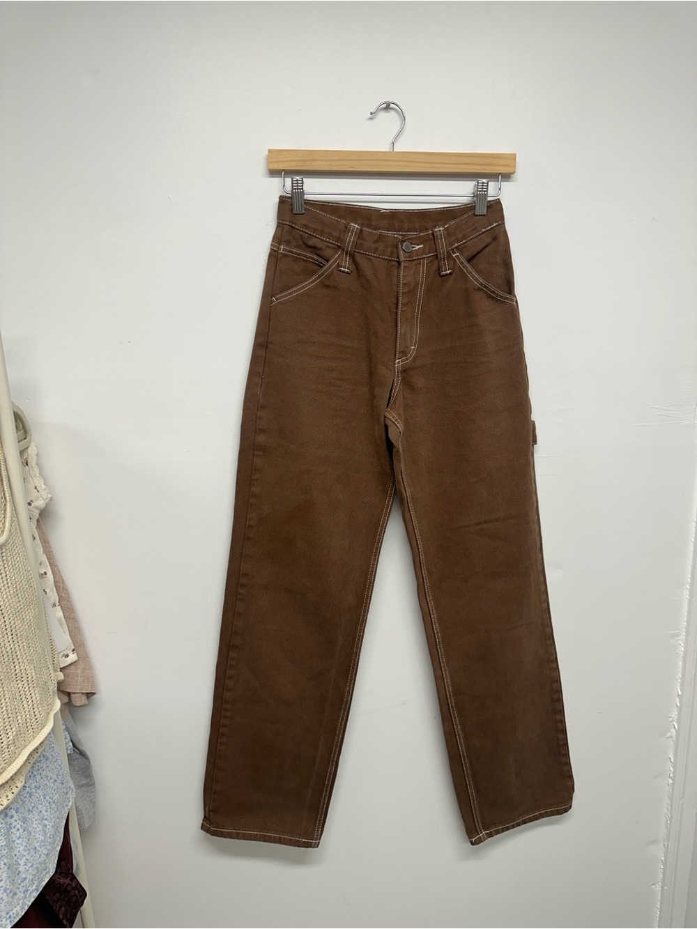 Brandy Melville John Galt Brown Carpenter Pants - Size S - Adjustable Waist - Picture 7 of 11